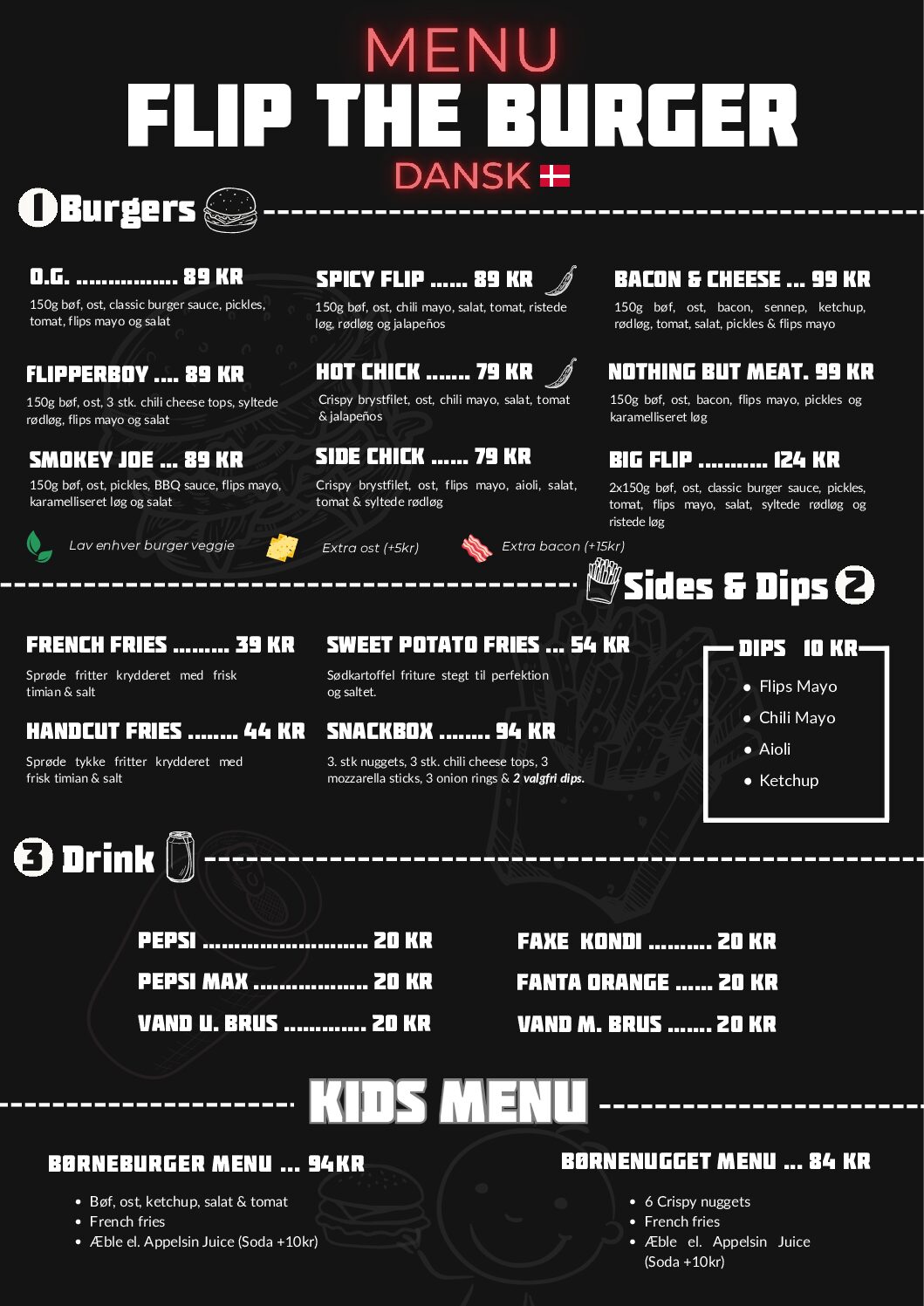 Flip The Burger English Menu